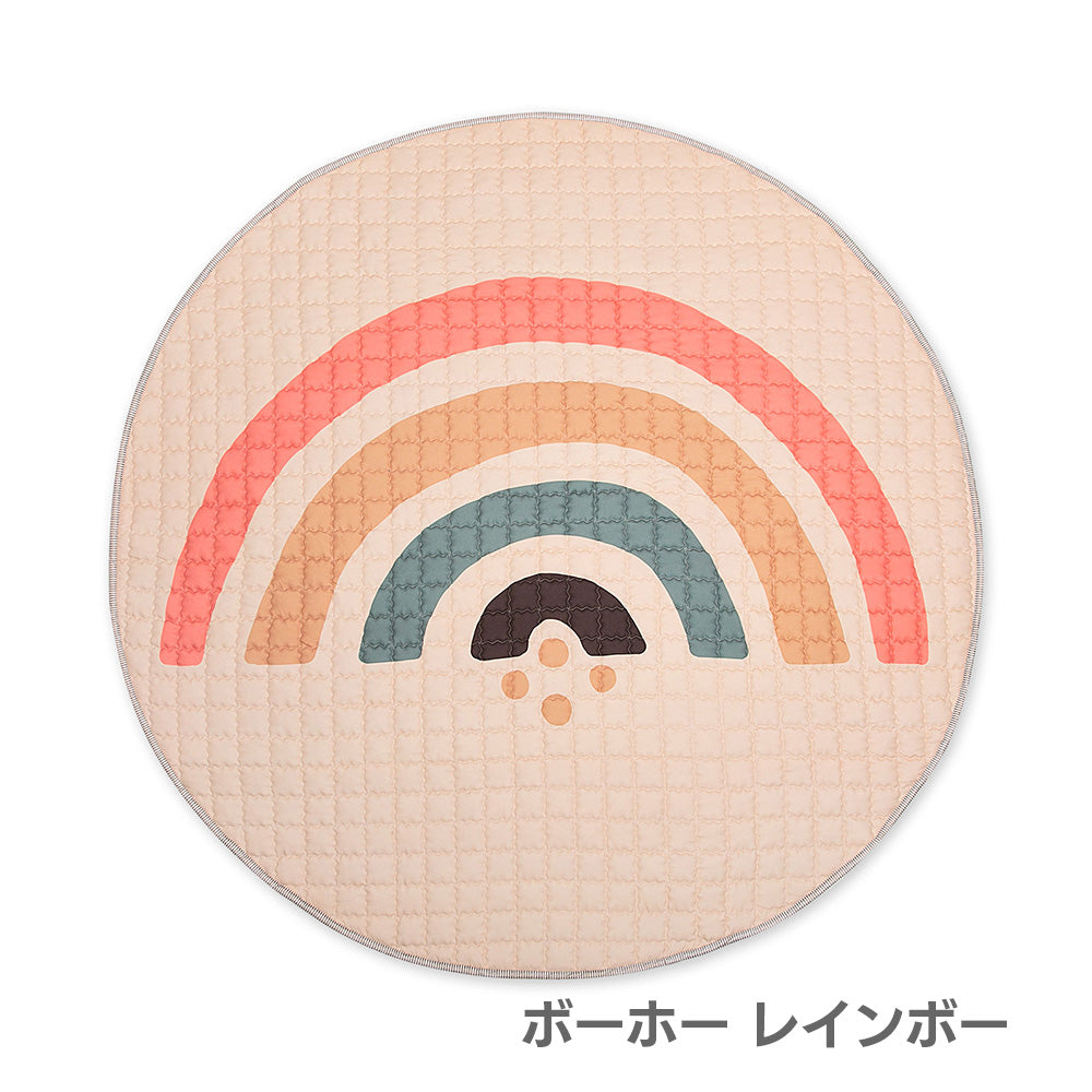 ラウンドキルトマット ボーホーレインボー