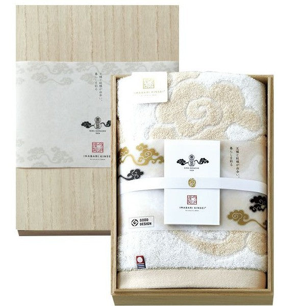 imabari towel japan 今治タオル 今治謹製 雲母唐長 唐長文様 コンパクトバスタオル(木箱入)※各種割引特典対象外商品