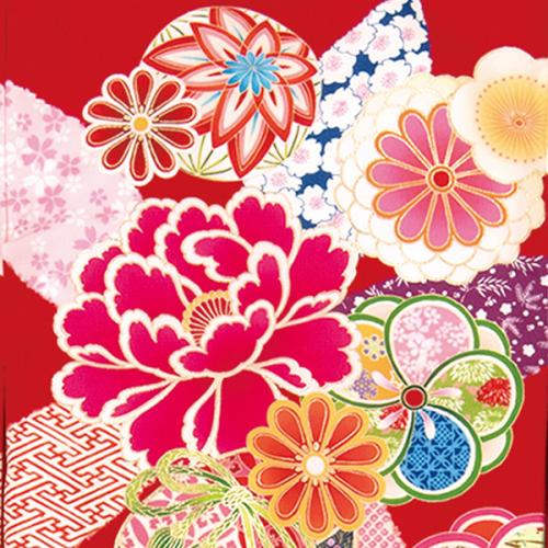 七宝 赤(化繊) 女児 お宮参り 産着 祝着
