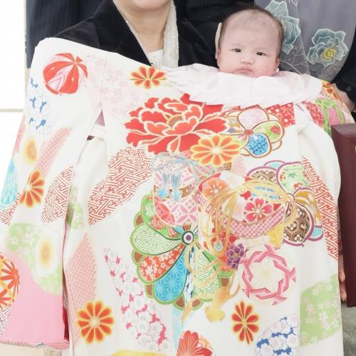 七宝 ピンク(化繊) 女児 お宮参り 産着 祝着