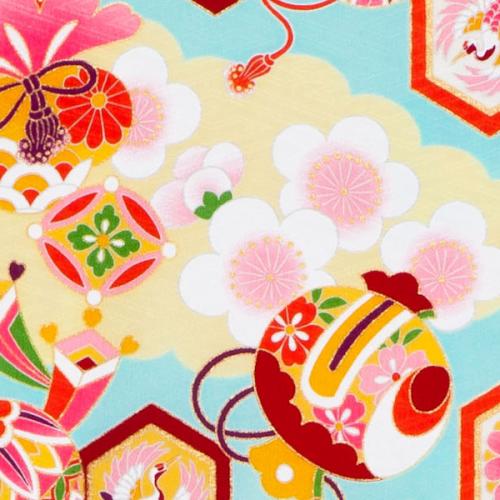 nicebabyオリジナル祝い着/くもどり水色(化繊) 女児 お宮参り 産着 祝着