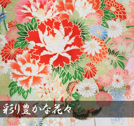 『絽 夏用』彩り豊かな花々 女児 お宮参り 産着 祝着