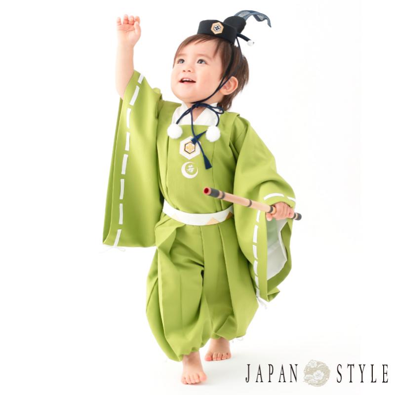 男の子用着物セット 「牛若丸」 初節句 祝着 [100日〜1才]