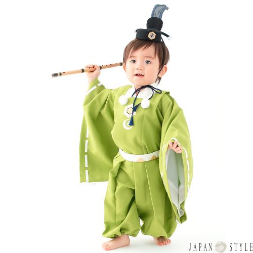 男の子用着物セット 「牛若丸」 初節句 祝着 [100日〜1才]