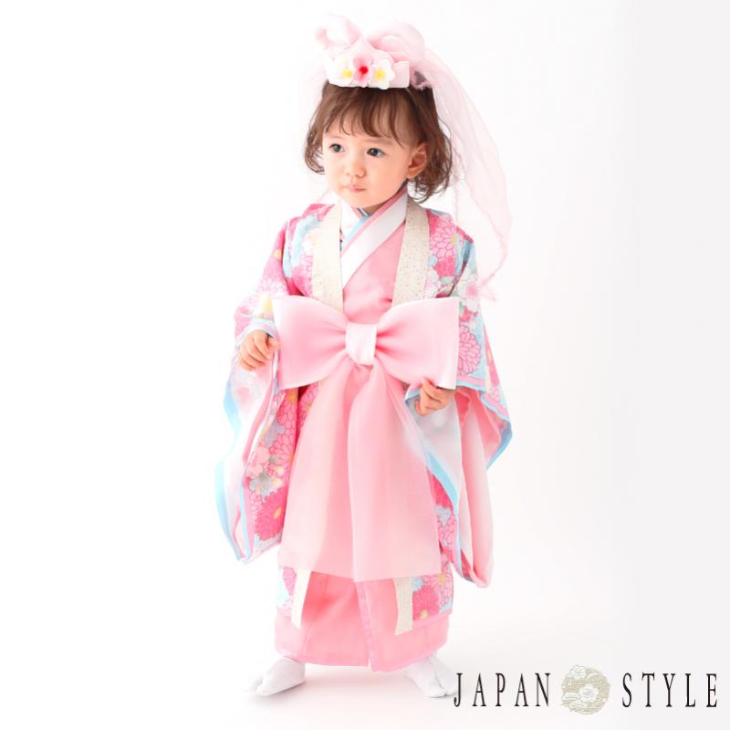「乙姫」女の子用着物セット 初節句 [100日から1才]