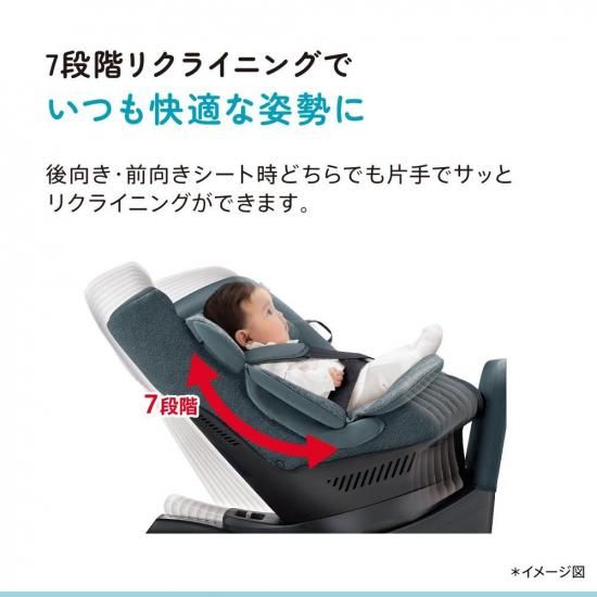 クルリラ プラス ライト AB ネイビー アップリカ 回転式 ISOFIX 新生児から4歳頃