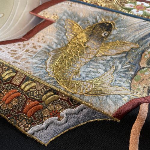 品格漂う本刺繍 力強く羽ばたく鷹 (家紋なし) 男児 お宮参り 産着 祝着