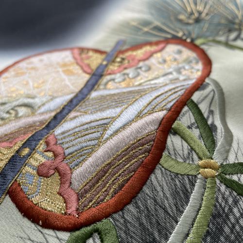品格漂う本刺繍 力強く羽ばたく鷹 (家紋なし) 男児 お宮参り 産着 祝着