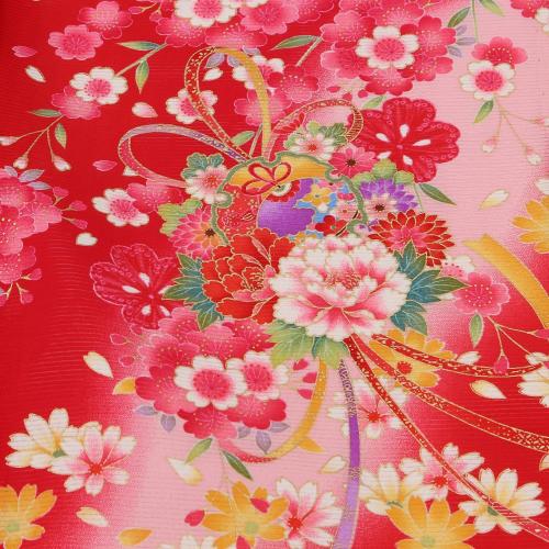 『絽 夏用』雪輪と可憐な花々が美しい 女児 お宮参り 産着 祝着