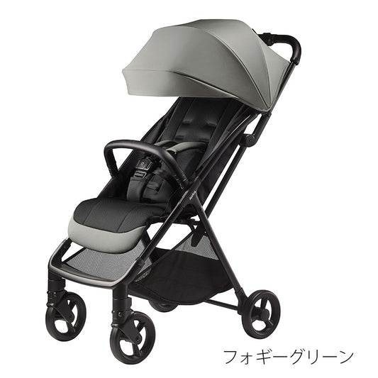 アップリカ ヴィット AB フォギーグリーン GN B形コンパクトベビーカー 斜め前からの全体像 フォギーグリーン