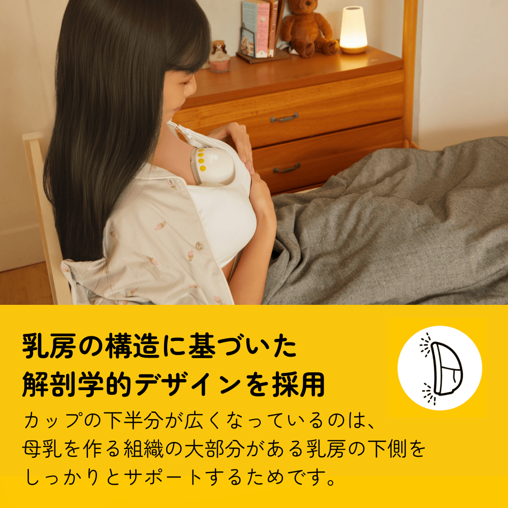 乳房の構造に基づいた解剖学的デザインを採用