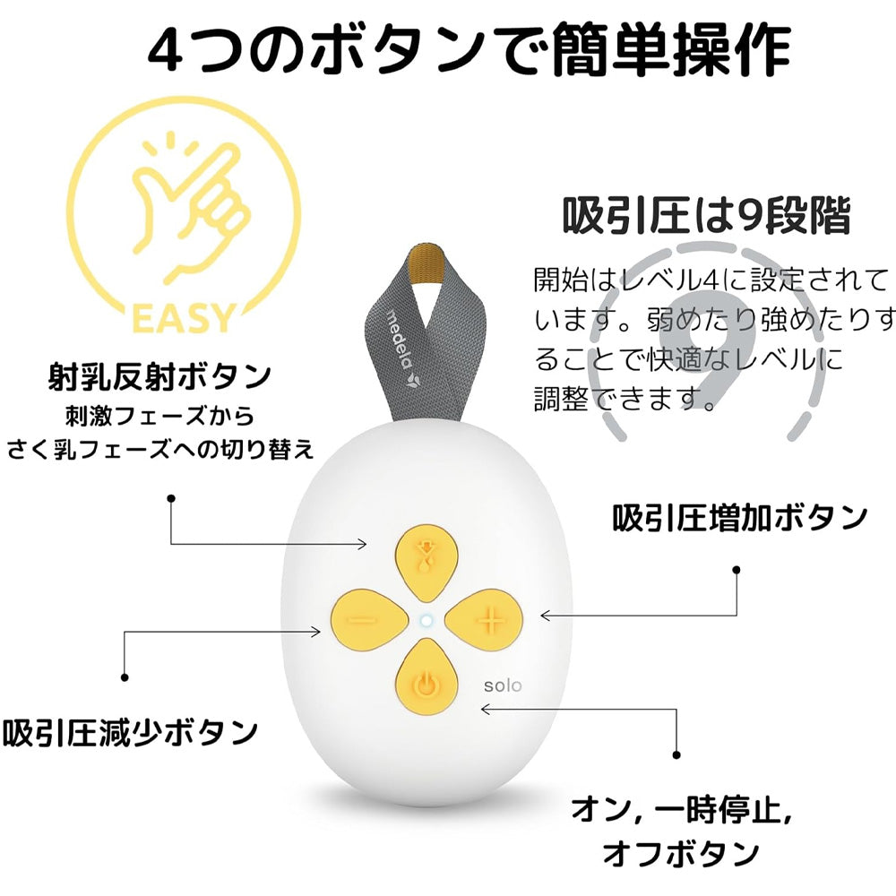 メデラ ハンズフリーさく乳器：ソロハンズフリー本体動作