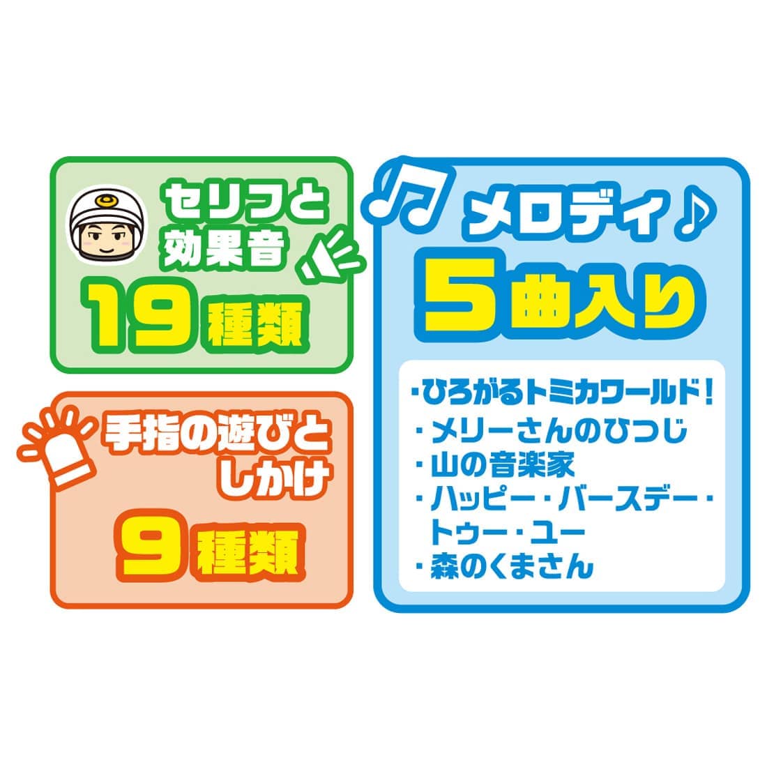 おでかけ大好き!トミカサウンドハンドル パトロールカー タカラトミー　豊富な音楽